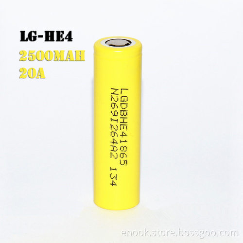 LG HE4 2500mah Rechargeable 18650 Lithium Cell